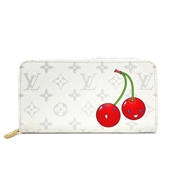 LOUIS VUITTON M14240 Murakami Takashi Monogram Zippy Wallet Cherry White - Picture 1 of 14